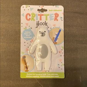 Evriholder Critter Hook Self Adhesive Bendable Polar Bear Hook NEW